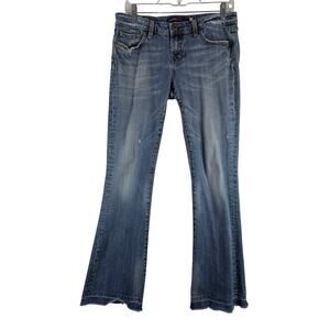 Vigoss Flared Distressed Whiskered Medium Wash Womens 7 30x30 Denim Jeans